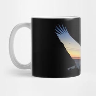 Lovely Flying Eagle Trippy Forest Sky Silhouette Mug